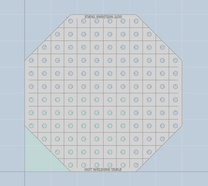 Achtkant Lochplatte D16 600 mm 8 mm – kompakte System-16-Spannplatte für modulare Arbeitsplätze mit präzisem 50x50 Lochraster