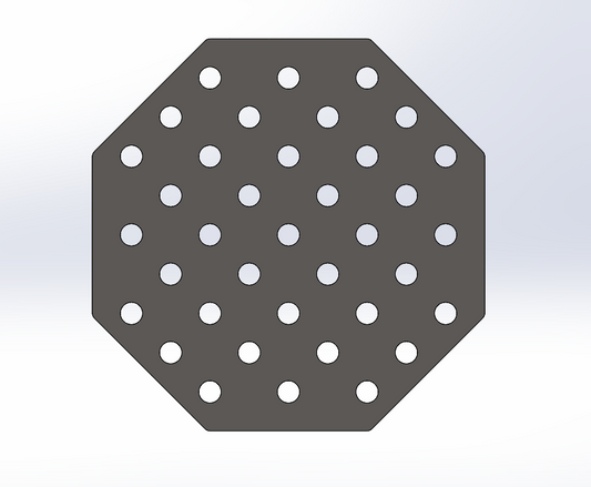 Achtkant Lochplatte D28 12 mm – flexible System-28-Lochplatte für modulare Spanntechnik und industrielle Anwendungen