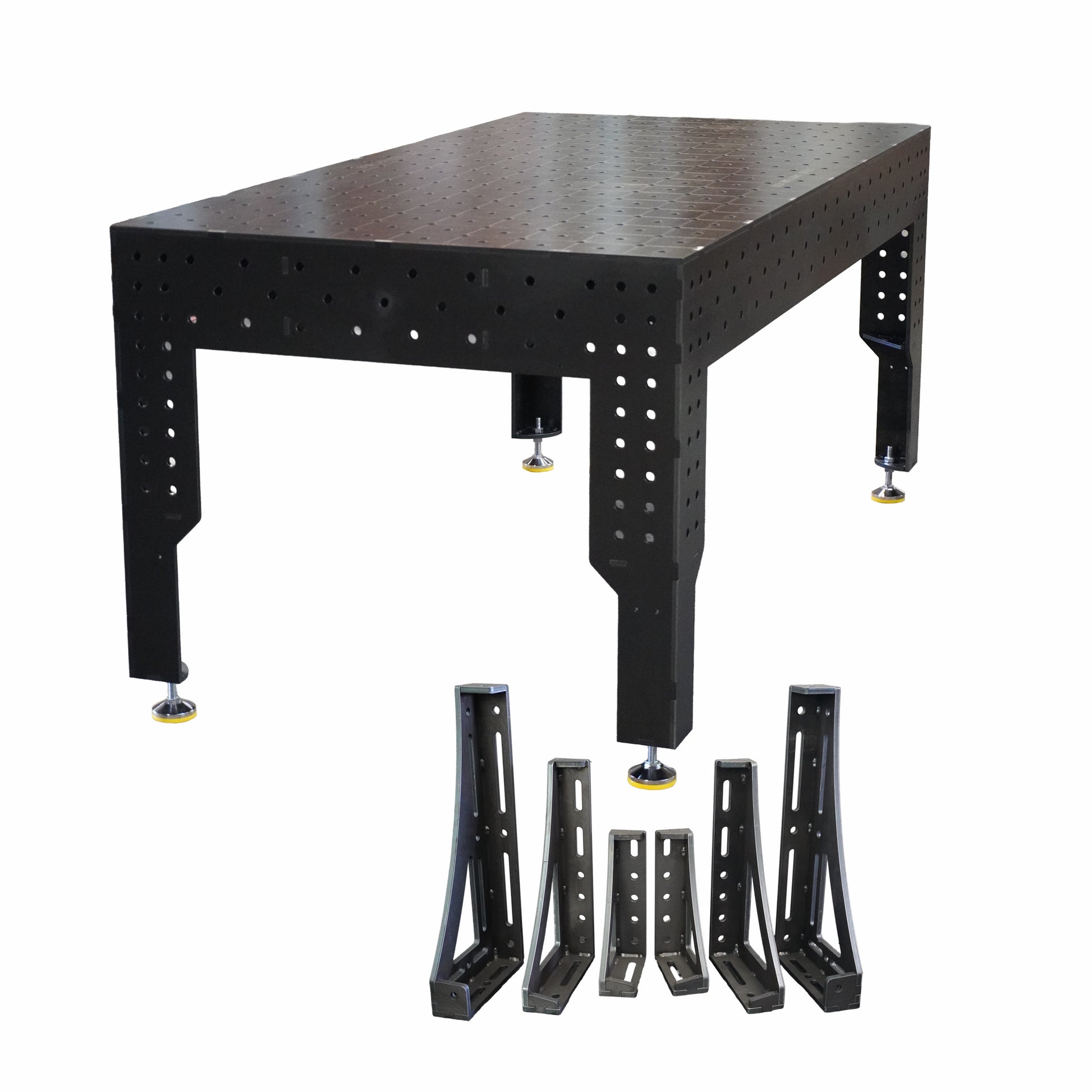 Premium Schweißtisch D16 – 2000 × 1000 × 200 mm | 12 mm - Konfigurierbar mit 6-tlg. Spannwinkel-Set