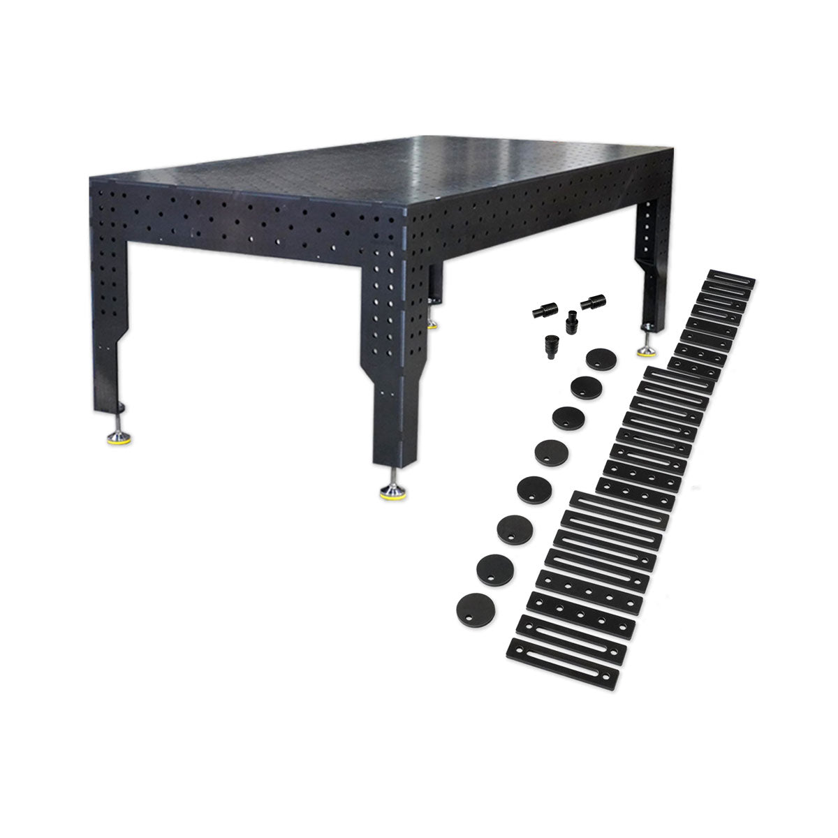 3D Schweißtisch PREMIUM D16 | 2400x1200x200x12mm + 36tlg. Werkzeug-Set