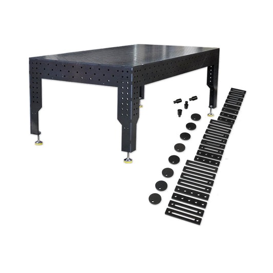 3D Schweißtisch PREMIUM D16 | 2400x1200x200x12mm + 36tlg. Werkzeug-Set