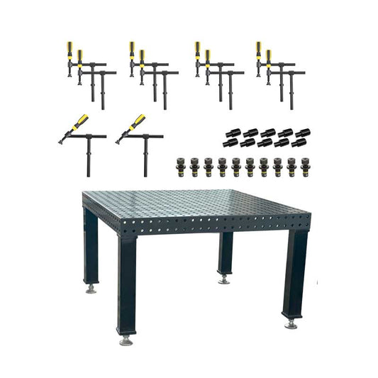 3D Schweißtisch PROFI D16 Plasmanitriert – 1200×1200×100 mm | 12 mm stark + 30-tlg. Werkzeugsatz