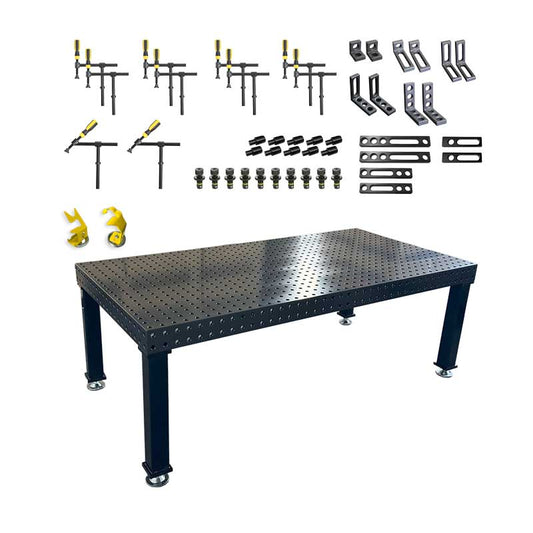 3D Schweißtisch PROFI D16 Plasmanitriert – 2000×1000×100 mm | 12 mm stark + 48-tlg. Werkzeugsatz