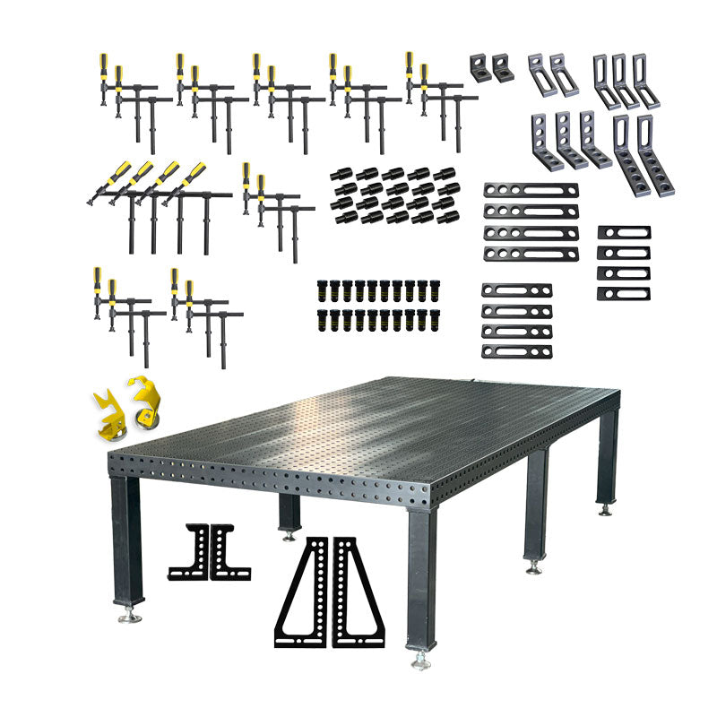 3D Schweißtisch PROFI D16 Plasmanitriert – 3000×1500×100 mm | 12 mm stark + 90-tlg. Werkzeugsatz
