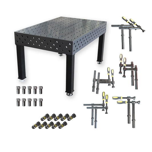 3D Schweißtisch PROFI D28 Plasmanitriert | 1500x1000x200x25mm + 30tlg. Werkzeugsatz