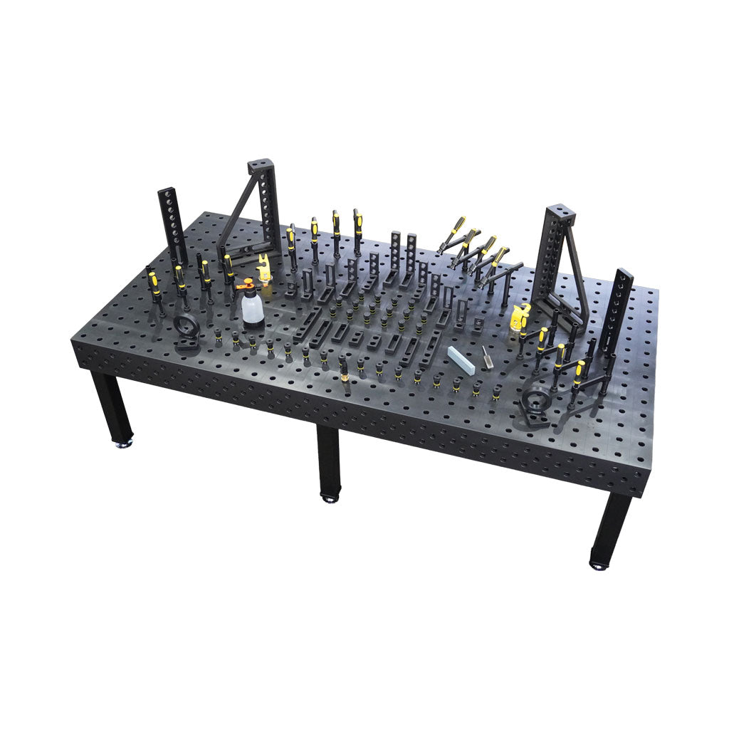 3D Schweißtisch PROFI Ø28 Plasmanitriert – 3000×1500×200mm | 25mm mit 80-tlg. PROFI Set D28×50mm
