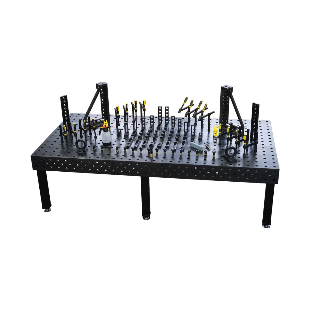 3D Schweißtisch PROFI Ø28 Plasmanitriert – 3000×1500×200mm | 25mm mit 80-tlg. PROFI Set D28×50mm