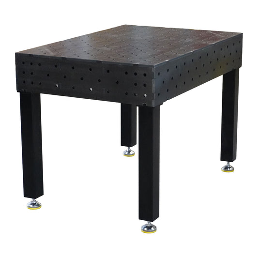 3D Schweißtisch Work-Pro D16 1200 × 800 × 200 mm mit Diagonalraster 100 × 100 mm – Perspektivansicht