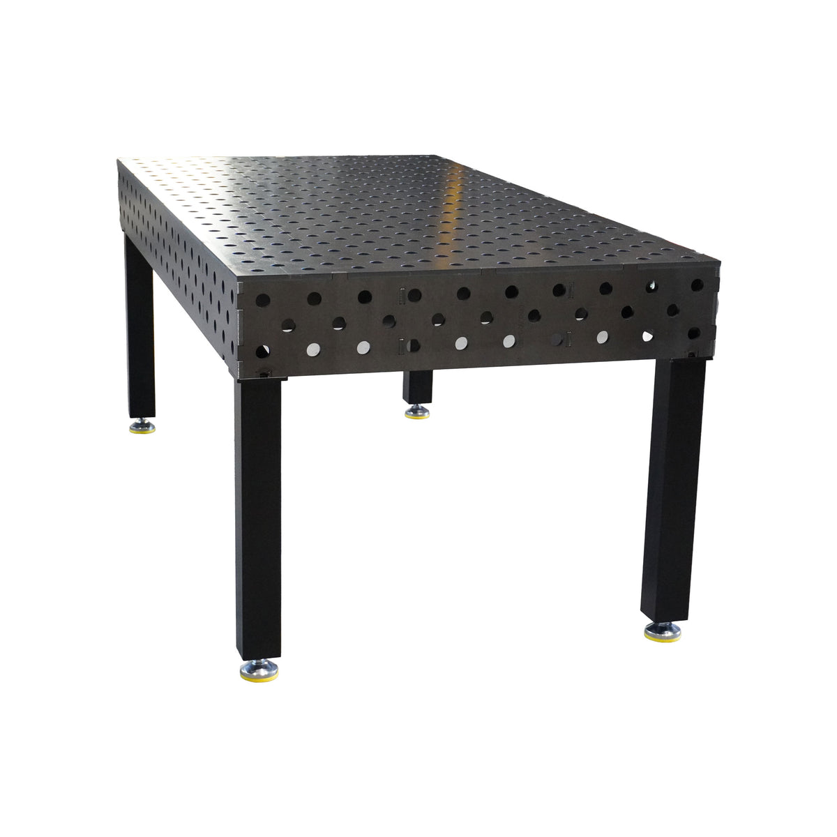 3D-Schweißtisch Work-Pro D28 2000 × 1000 mm mit Diagonalraster – Perspektivansicht