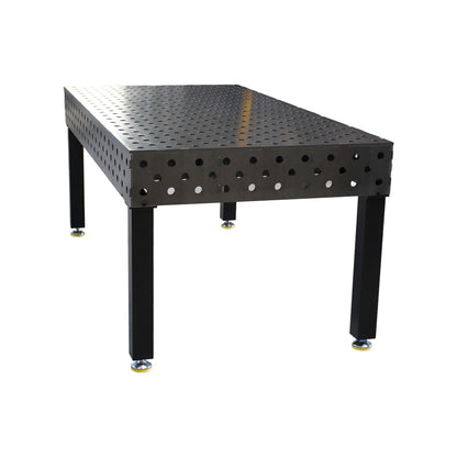 3D-Schweißtisch Work-Pro D28 2000 × 1000 mm mit Diagonalraster – Perspektivansicht