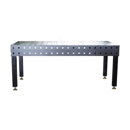 Work-Pro D28 Schweißtisch 2000 × 1000 mm – Seitenansicht der 3D-Tischkonstruktion
