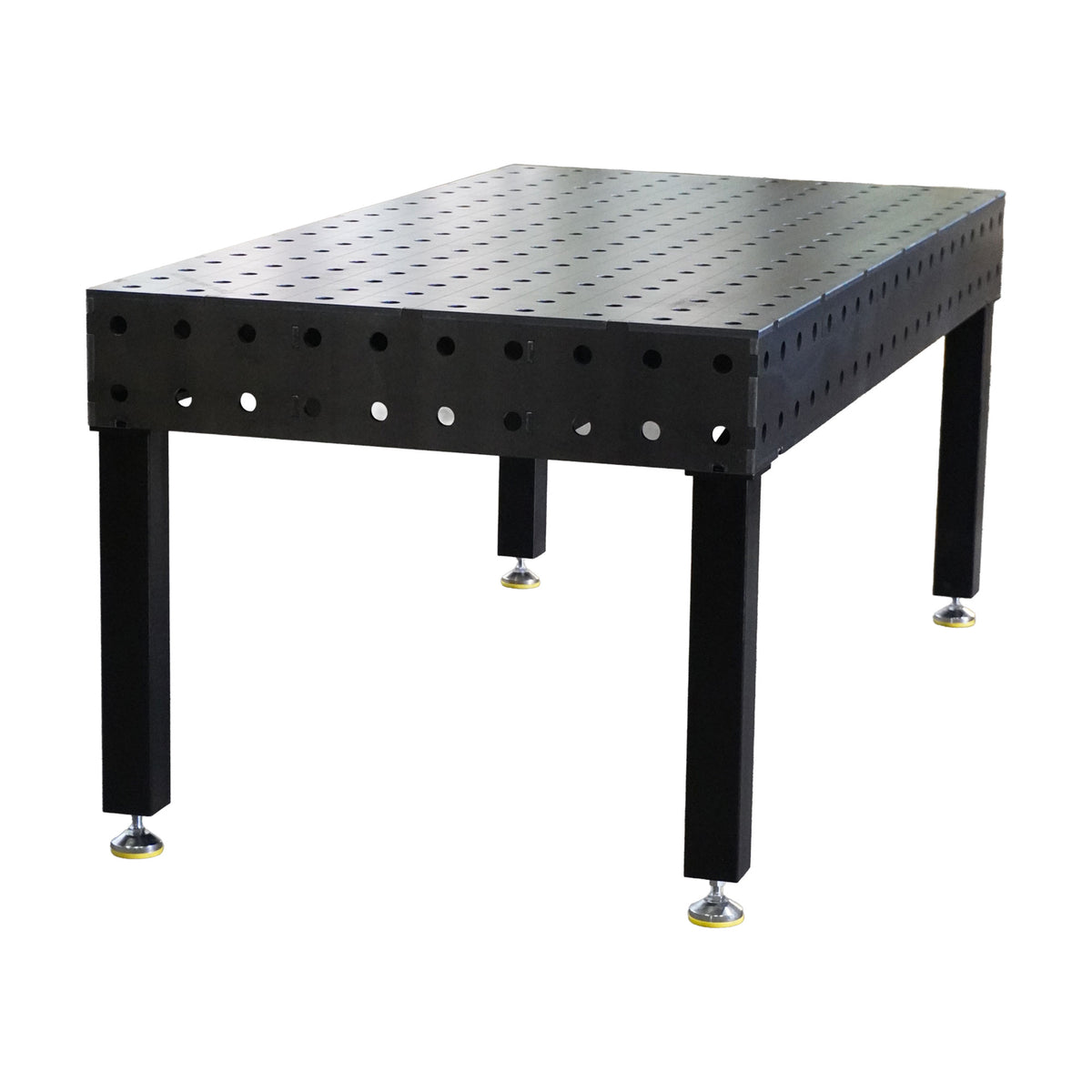 3D-Schweißtisch Work-Pro D28 2000 × 1000 mm mit Diagonalraster – Perspektivansicht