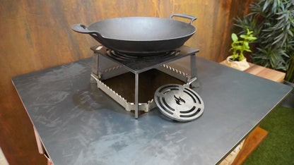 Grillrost 85 mit Wokeinsatz 300x300x150mm