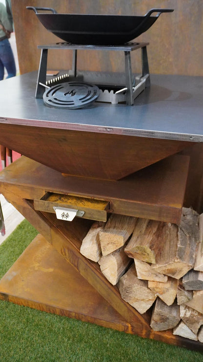 Grillrost 85 mit Wokeinsatz 300x300x150mm