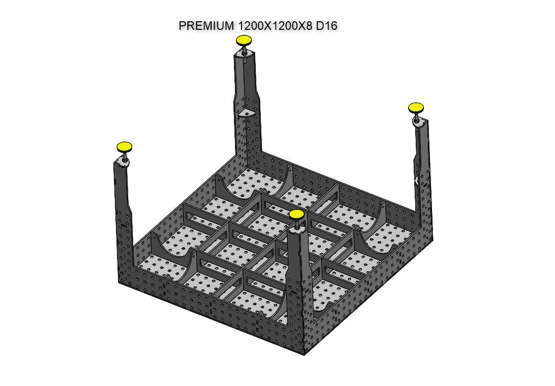 3D Schweißtisch PREMIUM D16 | 1200x1200x150x8mm