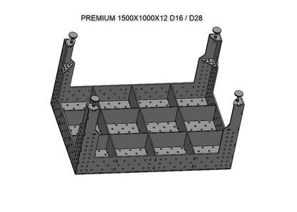 3D Schweißtisch PREMIUM D28 | 1500×1000×200×12 mm