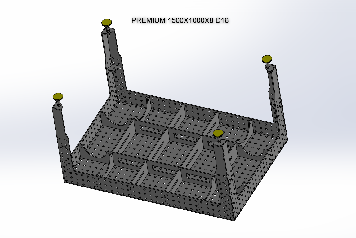 3D Schweißtisch PREMIUM D16 | 1500x1000x150x8mm