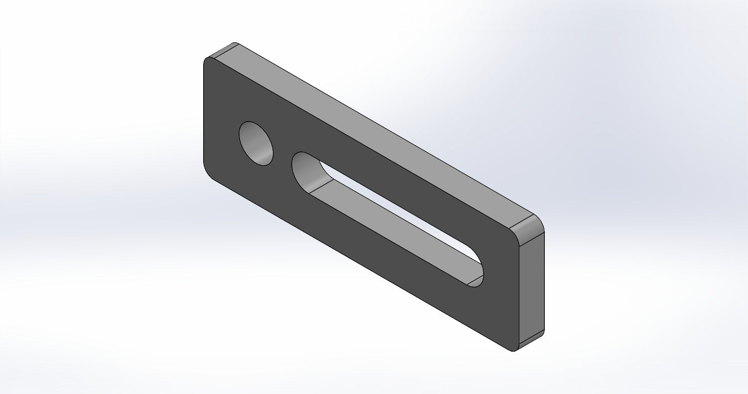 Universalanschlag Premium - 1x Rundloch + 1x Langloch - 150x50x12mm - Hot-tabledance