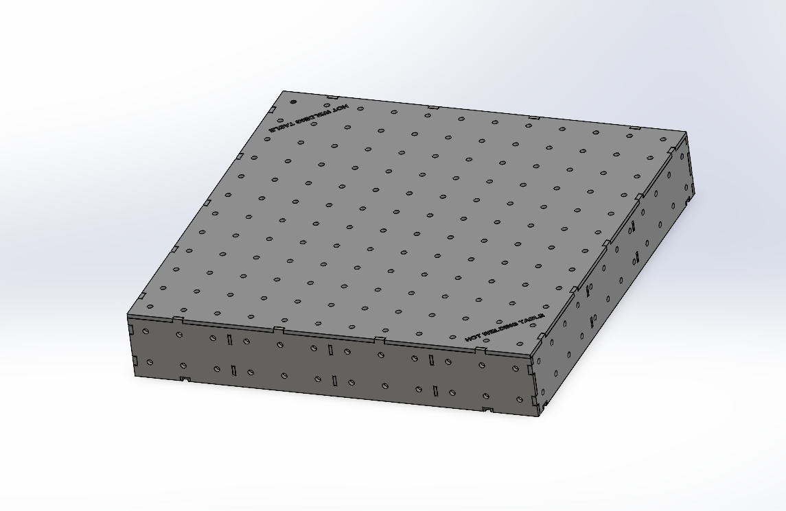 Work-Pro D16 Schweißtischplattform 1200 × 1200 mm mit 12 mm Materialstärke und Raster 100 × 100 mm