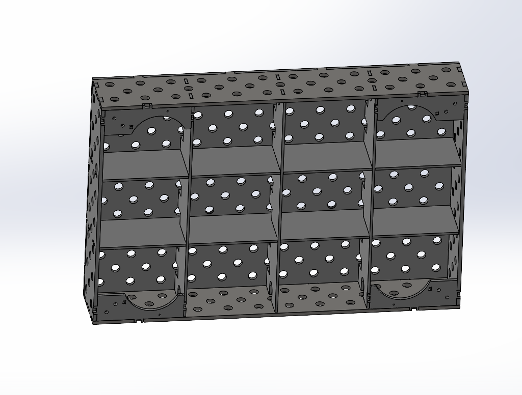 Unterseite der Work-Pro D16 Tischplattform 1200 × 800 × 200 mm mit Verstärkungsstruktur