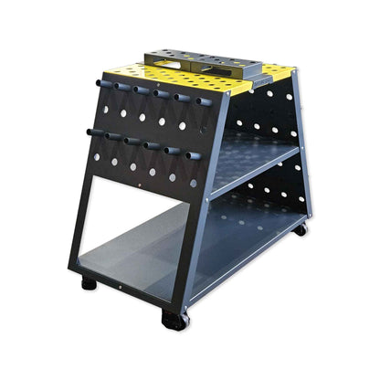 Mobiler Werkzeugwagen Set D16 – Komplettset mit Spanntechnik für 16 mm Schweißtischsysteme