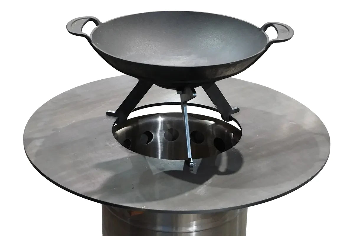 feuerplatte 800 mm mit wokaufsatz und Wok
