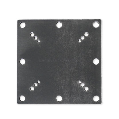 Adapterplatte für Schraubstock D16 in Draufsicht mit Bohrbild