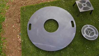 Feuerplatte Black Forest Steel 980mm  + Grilleinsatz mit Anhebung - 8mm