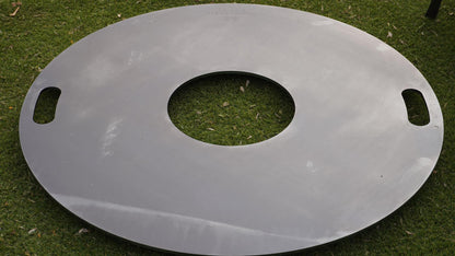 Feuerplatte Black Forest Steel 980mm  + Grilleinsatz mit Anhebung - 8mm