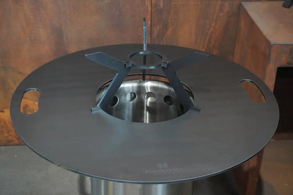 Feuerplatte Ø800 mm – 6 mm mit Innenloch Ø300 mm inkl. Wokaufsatz