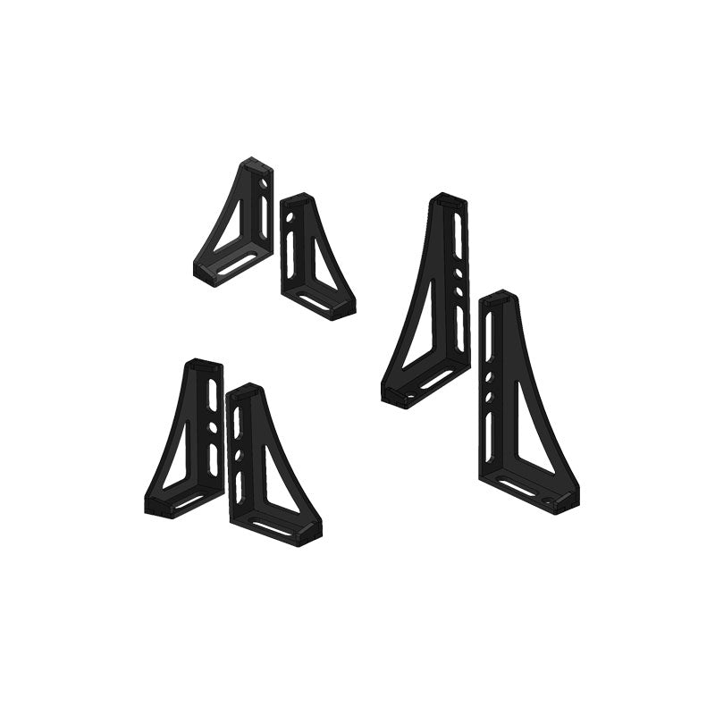 6-teiliges 3D Spannwinkel-Set D28 | 12 mm | 250–450 mm | Premiumstahl Bausatz