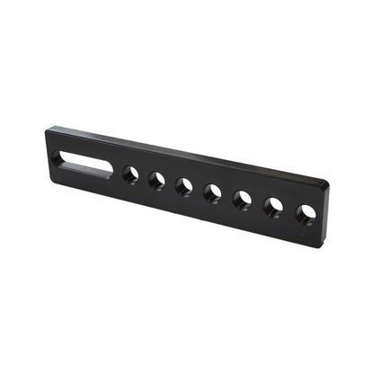 Universal-Anschlag D28 | 500x100x25mm – 1x Langloch + 7x Rundloch